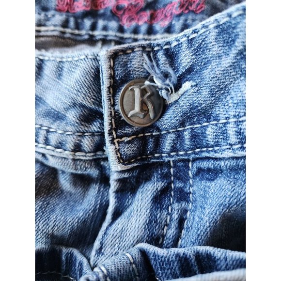 WOMEN'S JUNIORS 28X34 LIGHT WASH BOOT CUT STUDDED LOW RISE JEANS COWGIRL - Picture 4 of 10